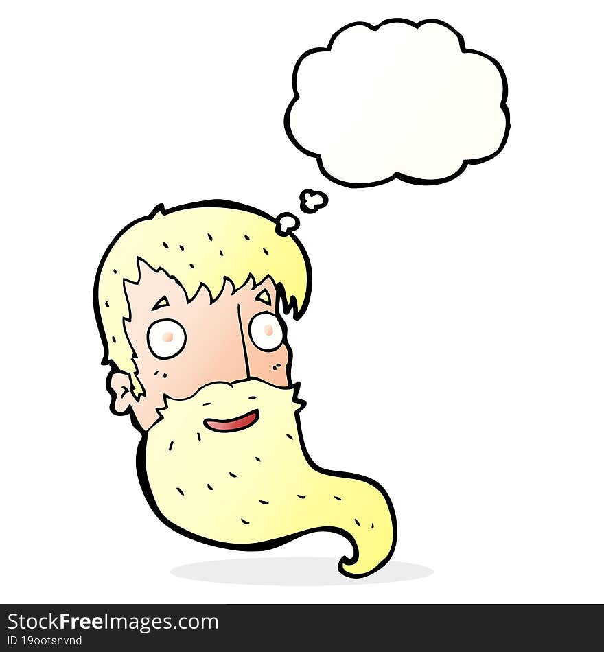 Cartoon Bearded Man With Thought Bubble