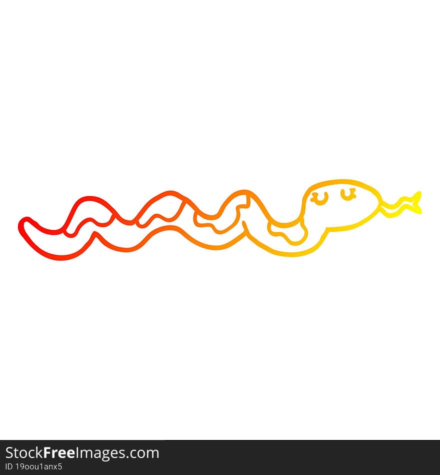 warm gradient line drawing cartoon snake