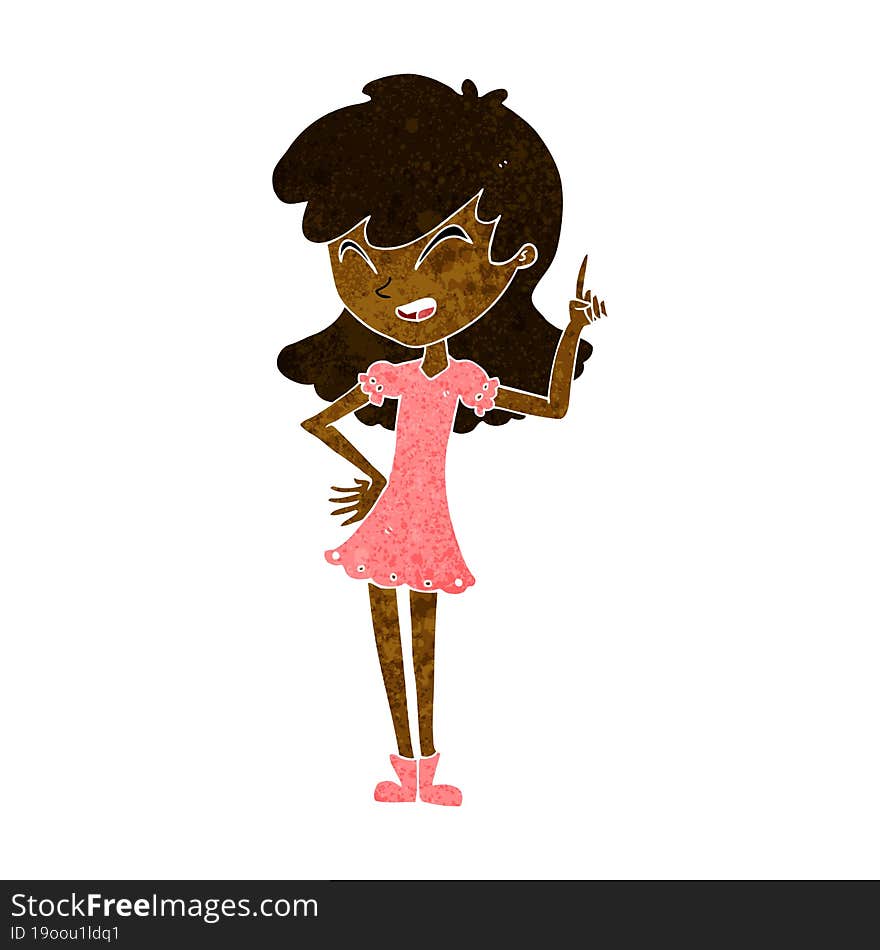 cartoon girl making point