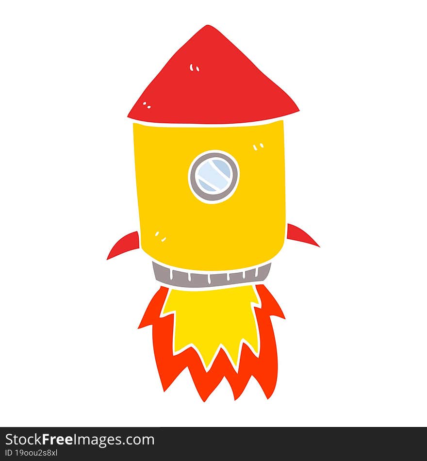 cartoon doodle space rocket