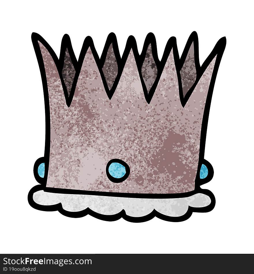 cartoon doodle silver crown