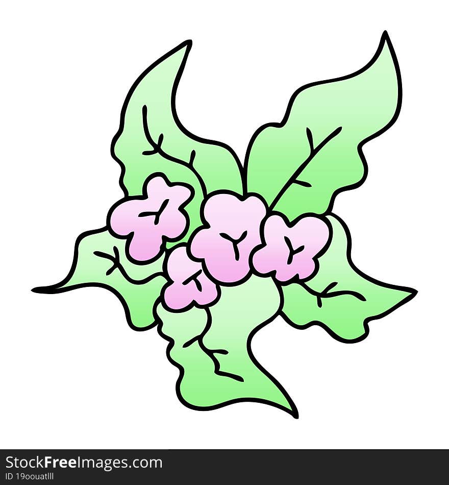 quirky gradient shaded cartoon christmas flower