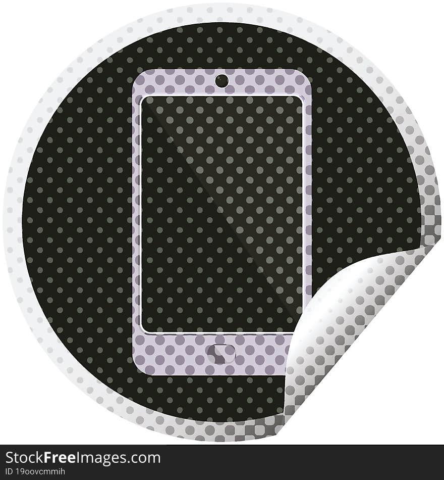 cell phone graphic circular sticker