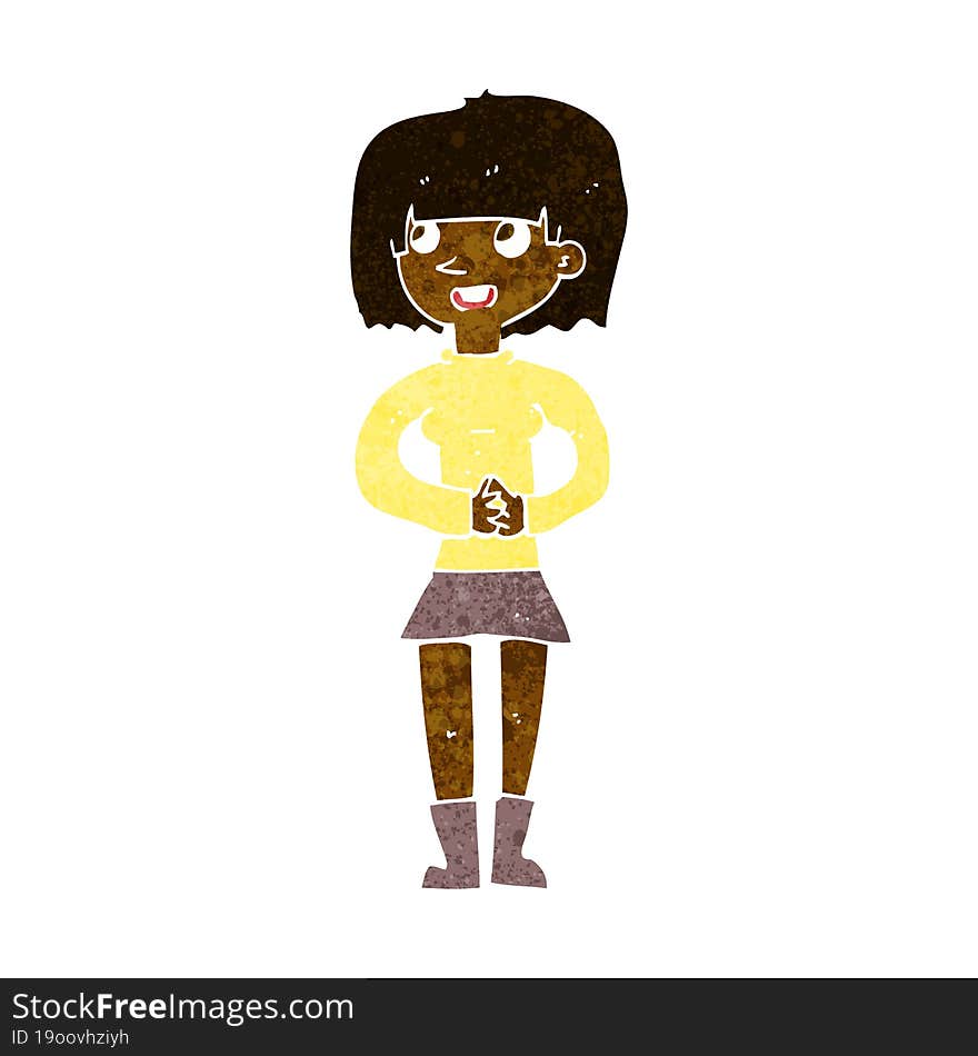 cartoon friendly woman