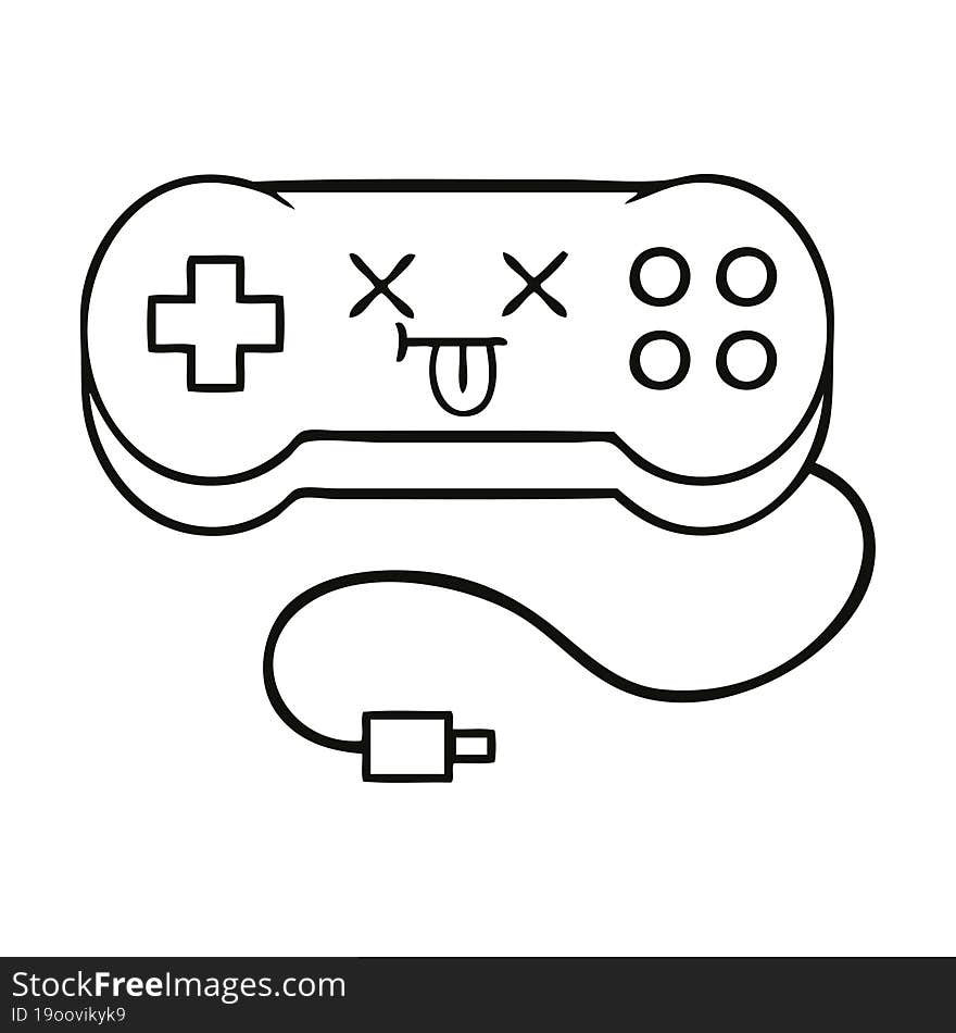 line drawing cartoon game controller