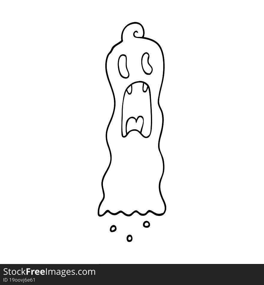 line drawing cartoon spooky ghost