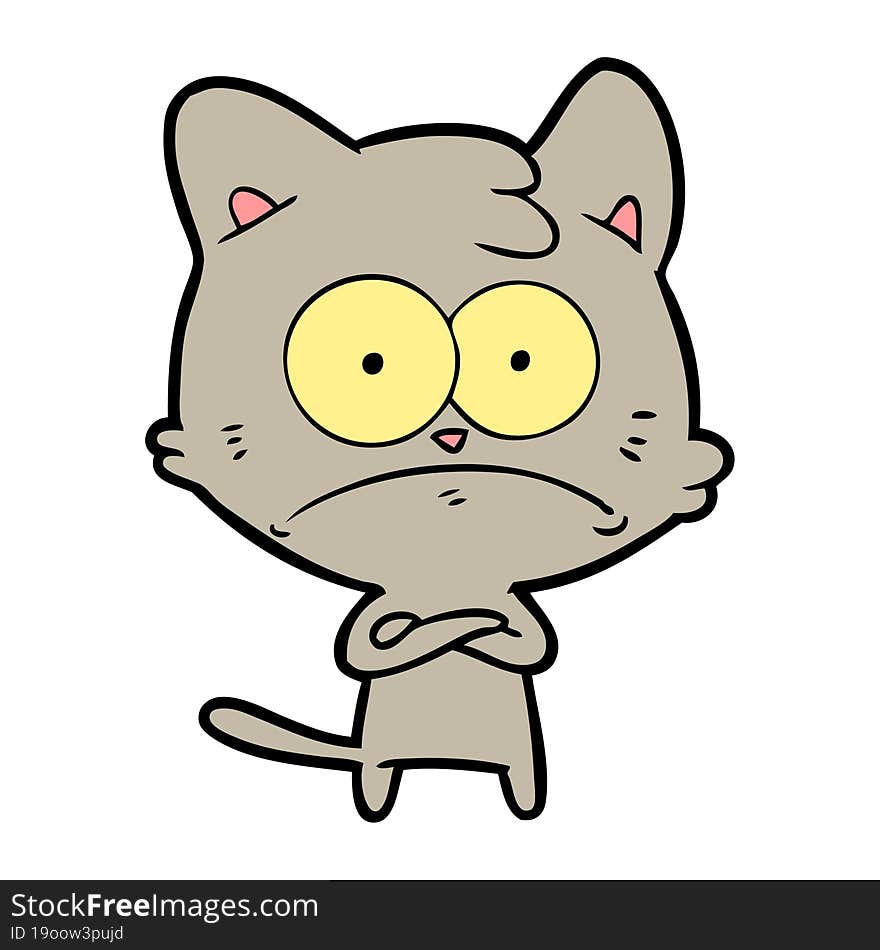 cartoon nervous cat. cartoon nervous cat