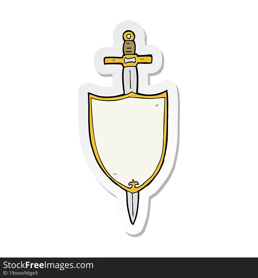 Sticker Of A Cartoon Heraldic Shield