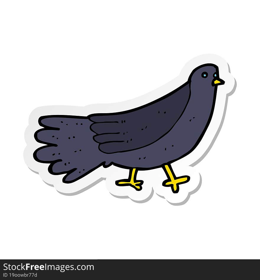 Sticker Of A Cartoon Bird