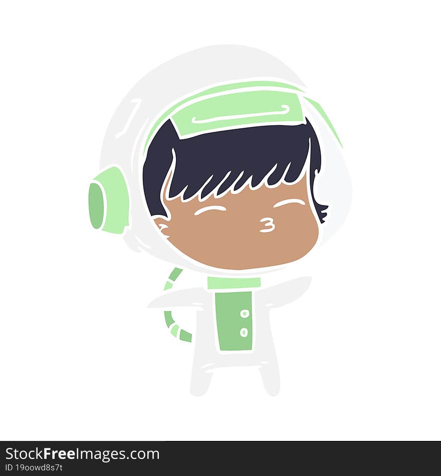 flat color style cartoon curious astronaut