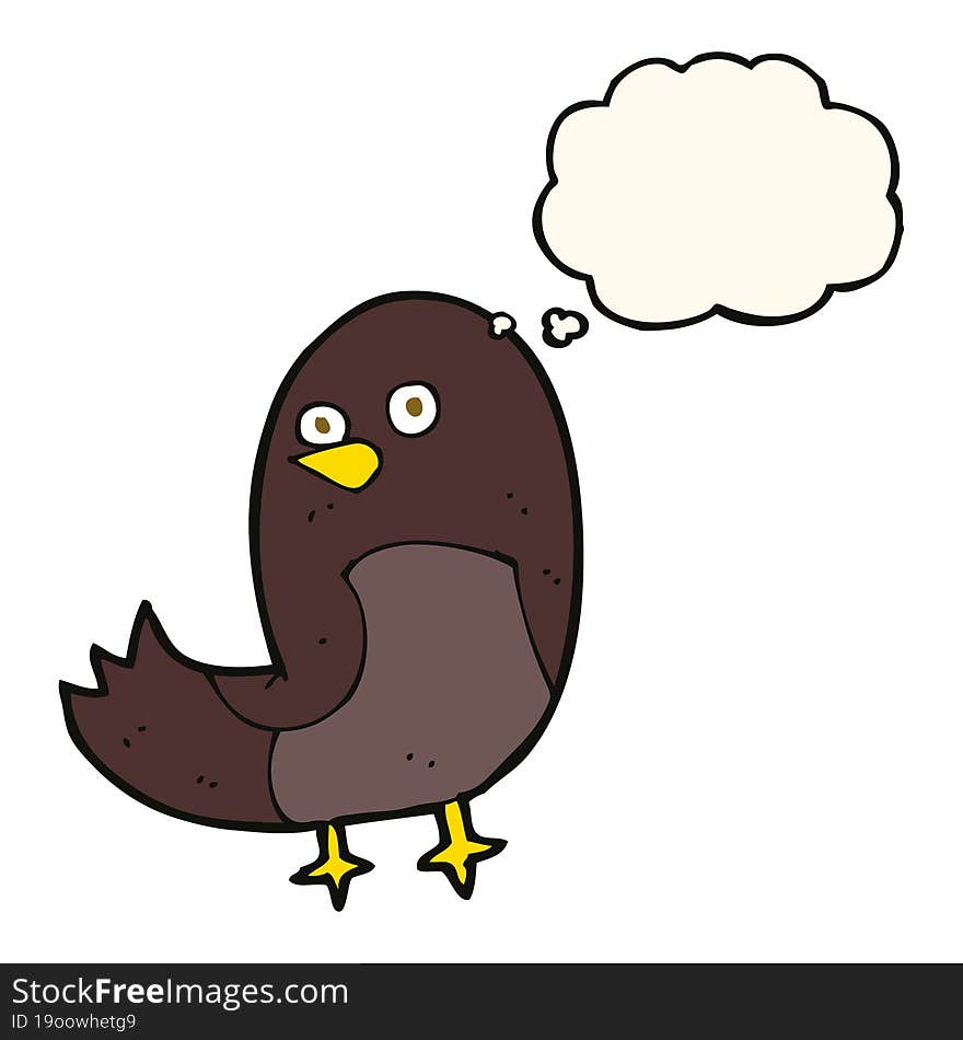 cartoon bird with thought bubble