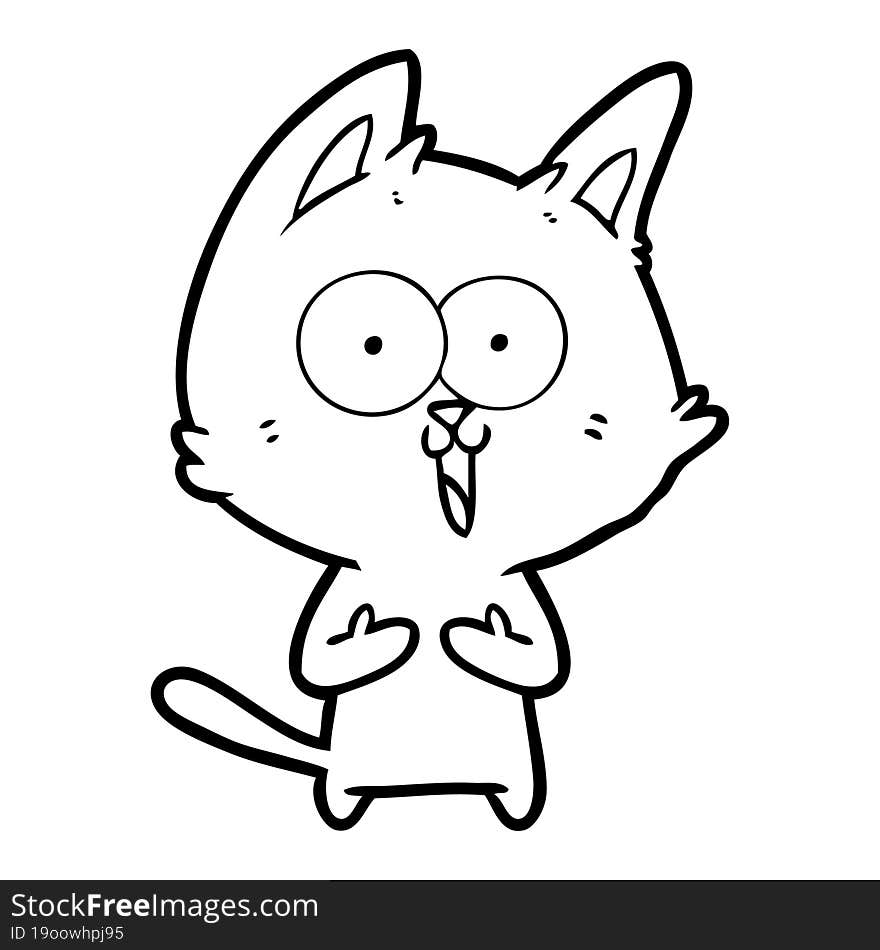 funny cartoon cat. funny cartoon cat