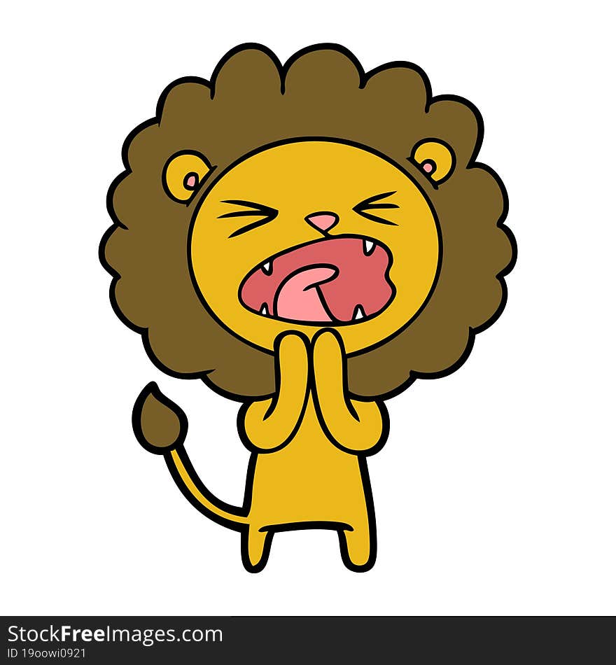 cartoon lion praying. cartoon lion praying