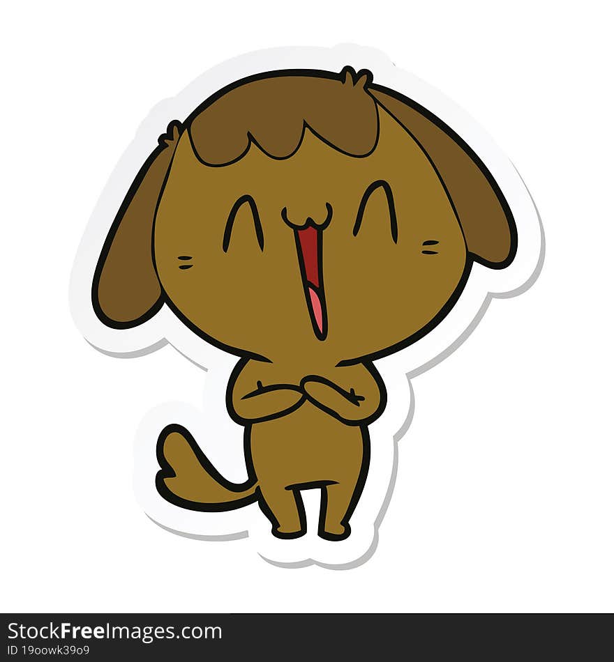 sticker of a cute cartoon dog