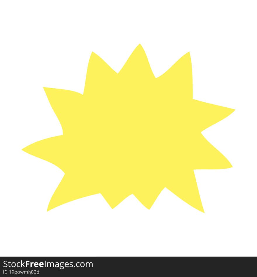 flat color illustration of explosion symbol. flat color illustration of explosion symbol