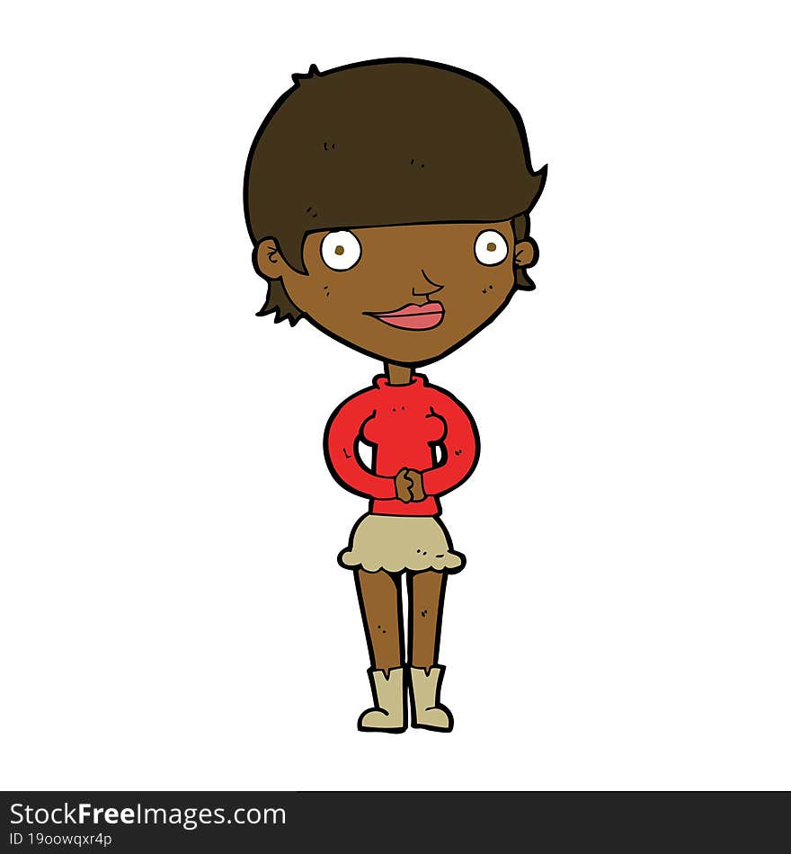 cartoon friendly woman