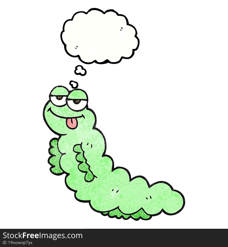 thought bubble textured cartoon caterpillar