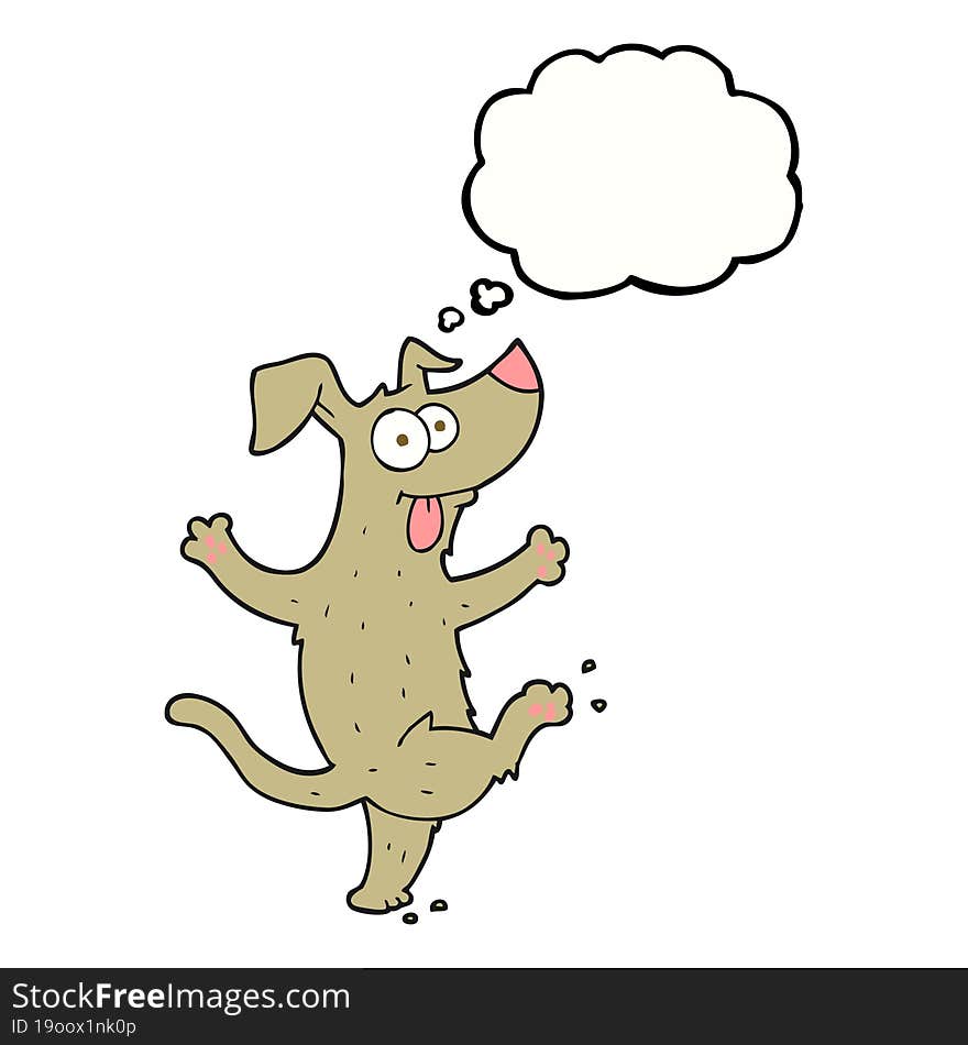 thought bubble cartoon dancing dog