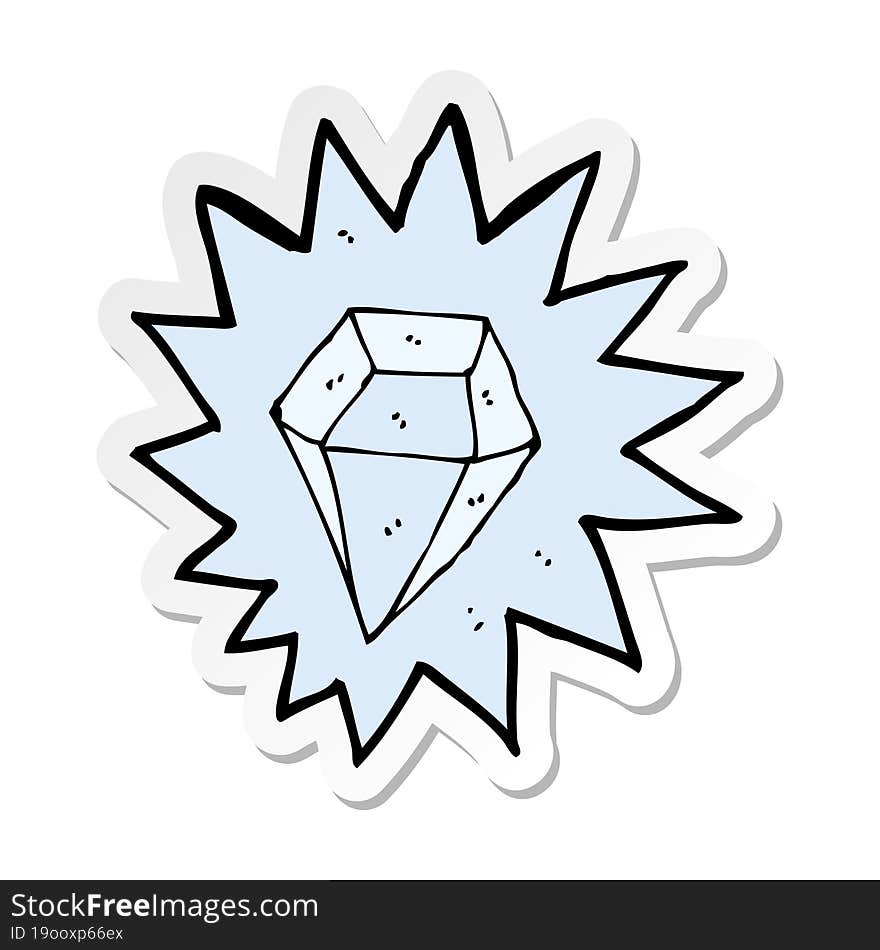 sticker of a cartoon huge diamond