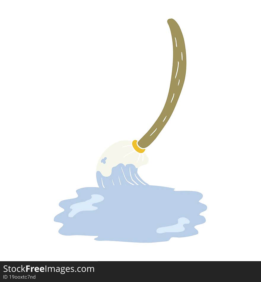 flat color illustration of a cartoon mop