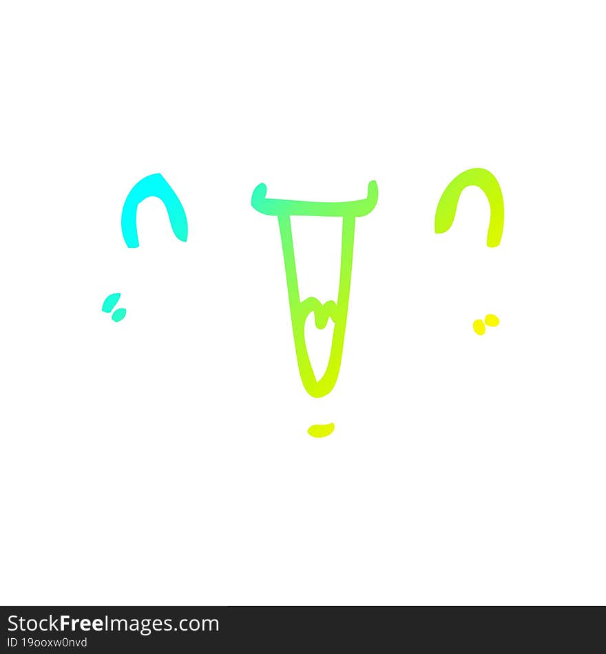 cold gradient line drawing cute happy cartoon face