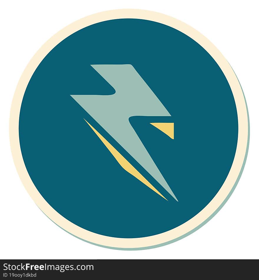 tattoo style sticker of lightning  bolt