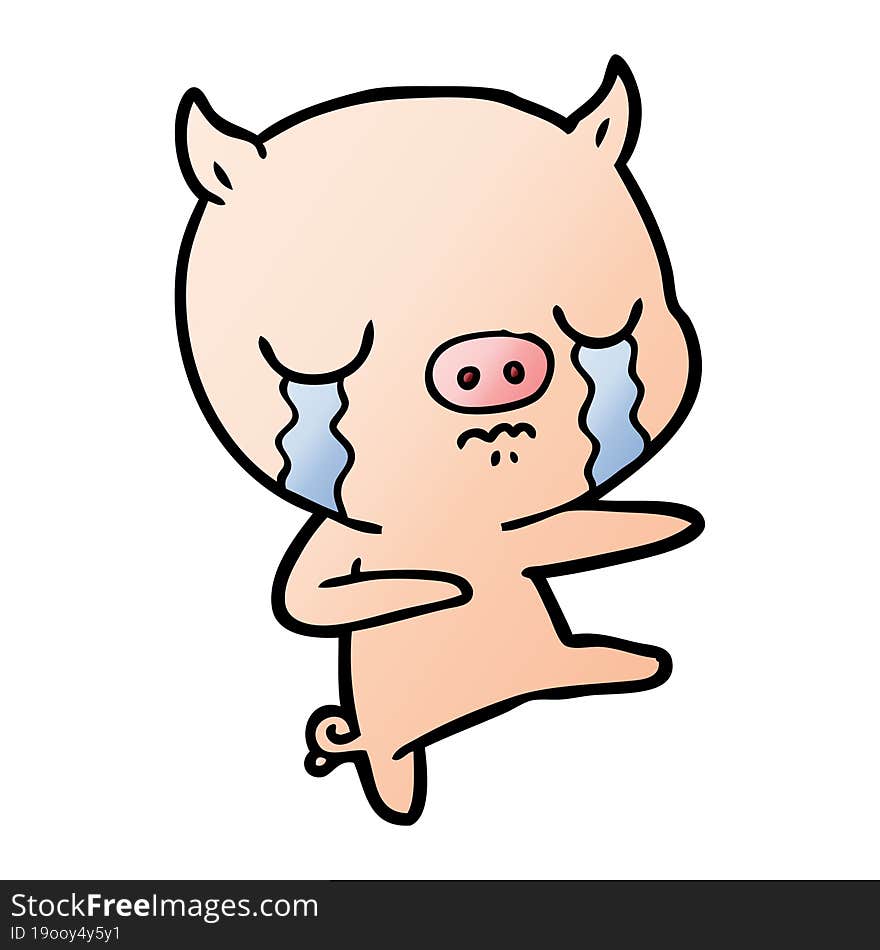 cartoon pig crying. cartoon pig crying