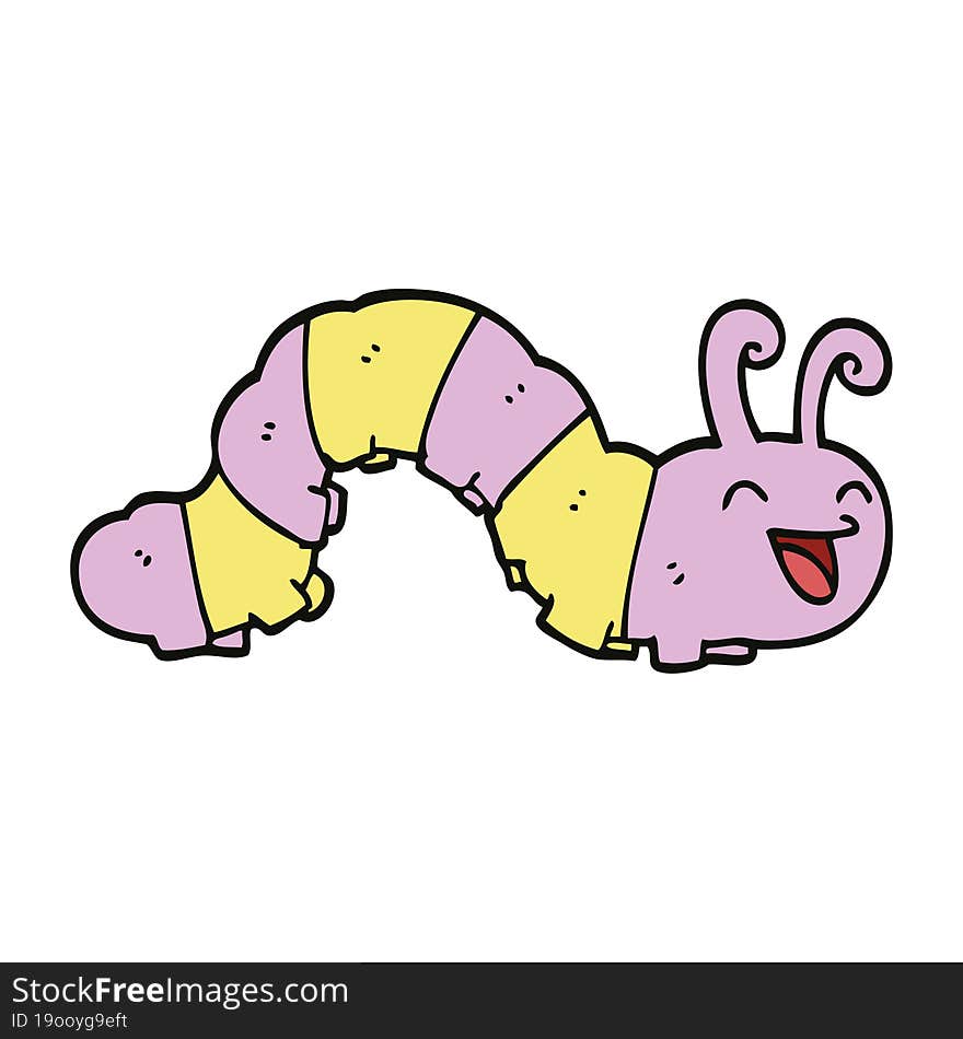 cute cartoon doodle caterpillar