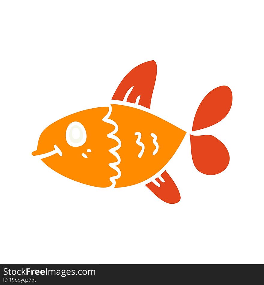 Flat Color Style Cartoon Fish