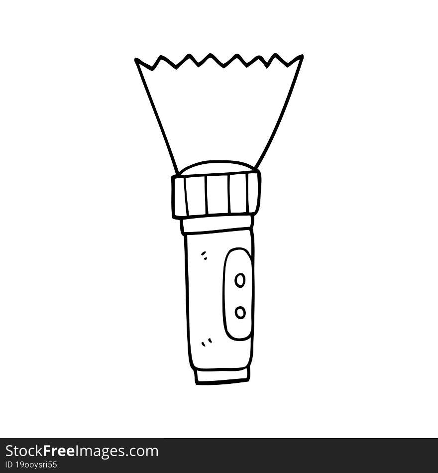 line drawing cartoon electric torch