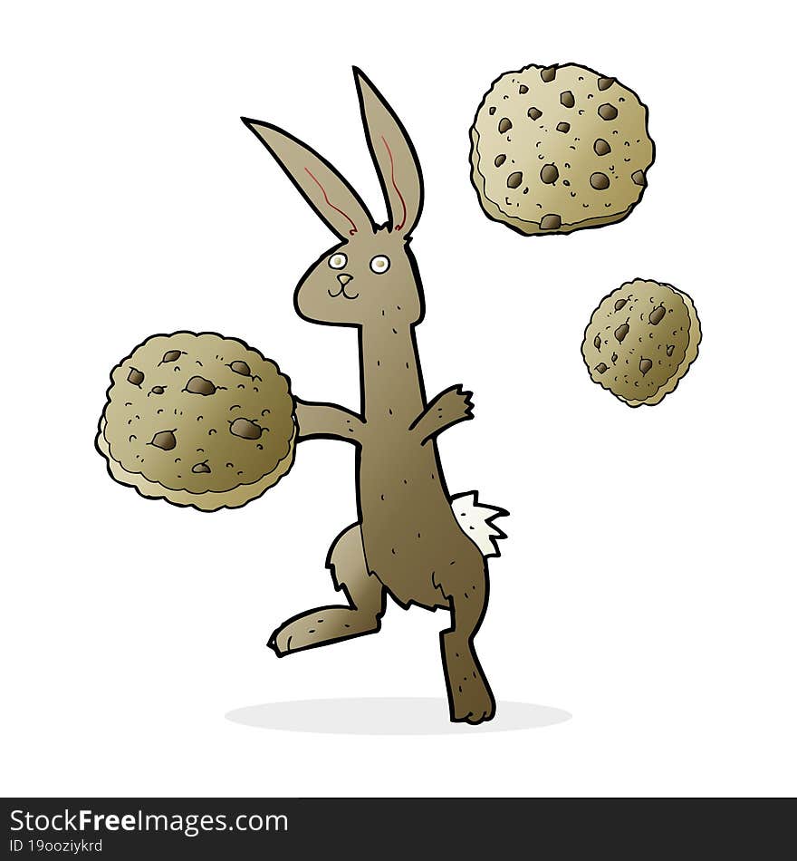 cartoon rabbit with cookies