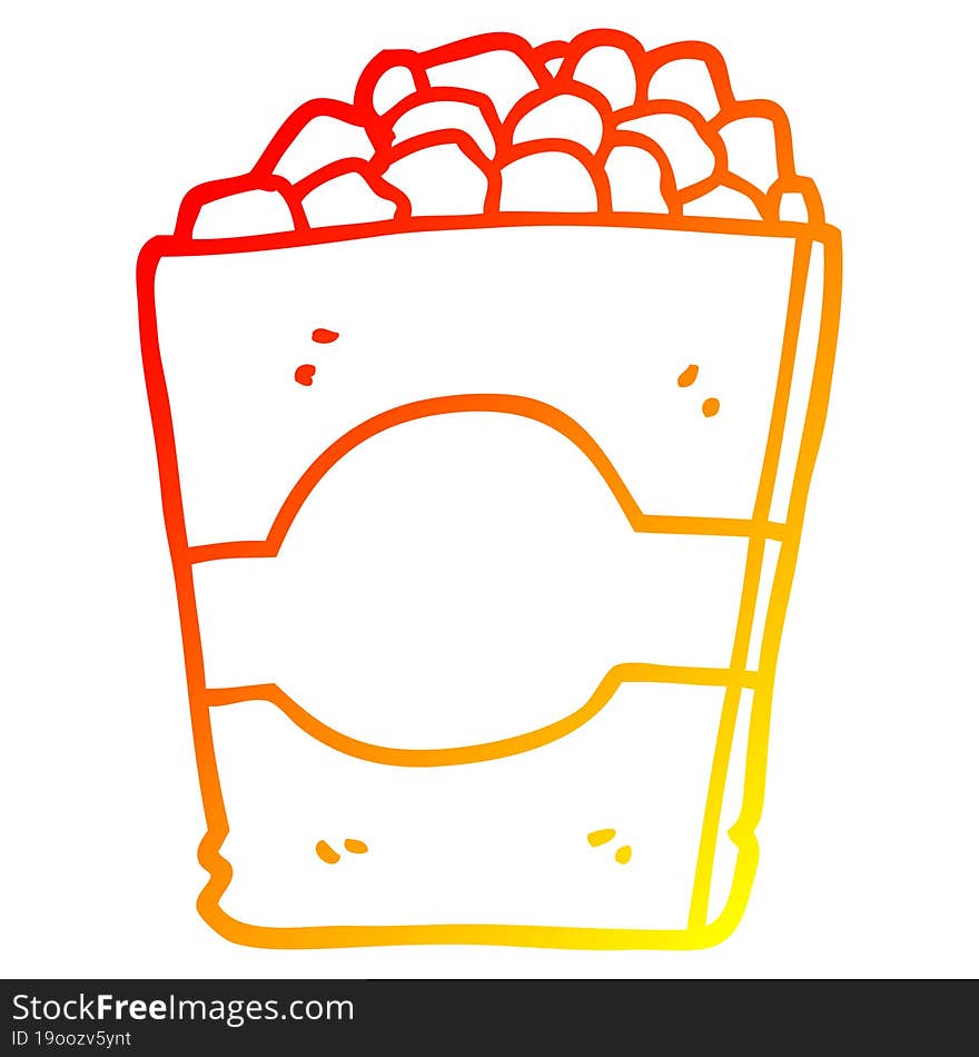 warm gradient line drawing cartoon popcorn