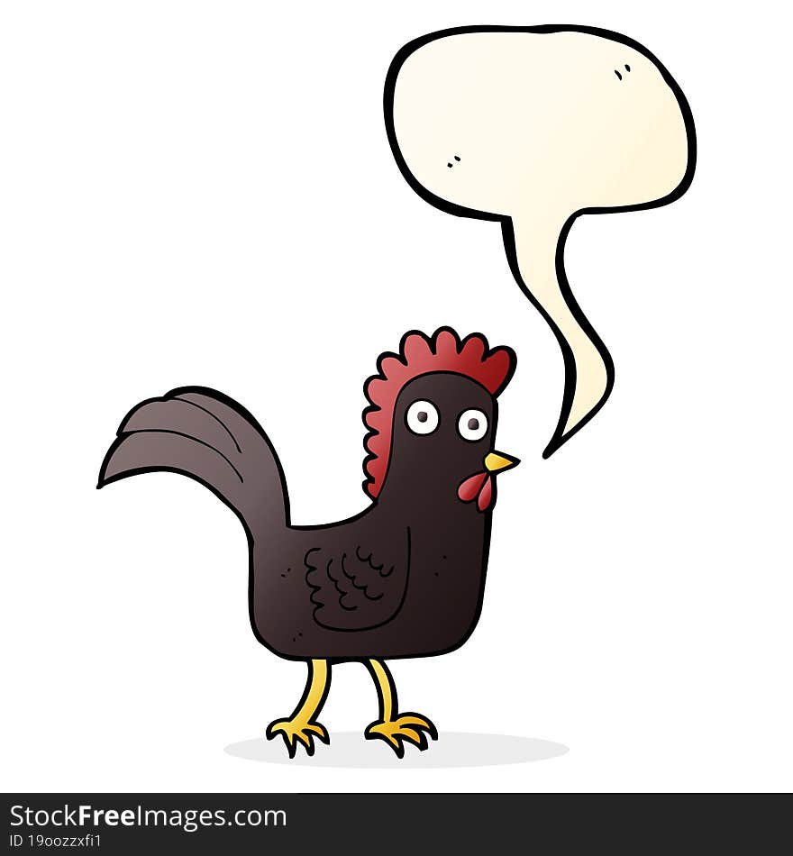 cartoon chicken with speech bubble