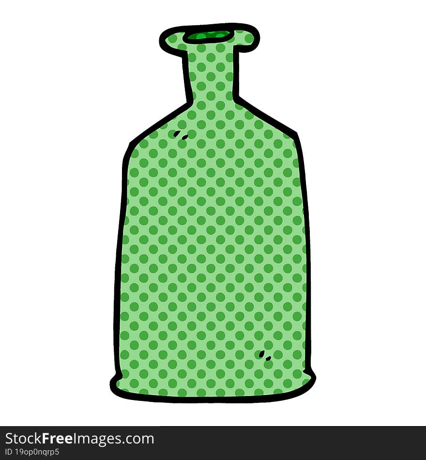 cartoon doodle green bottle