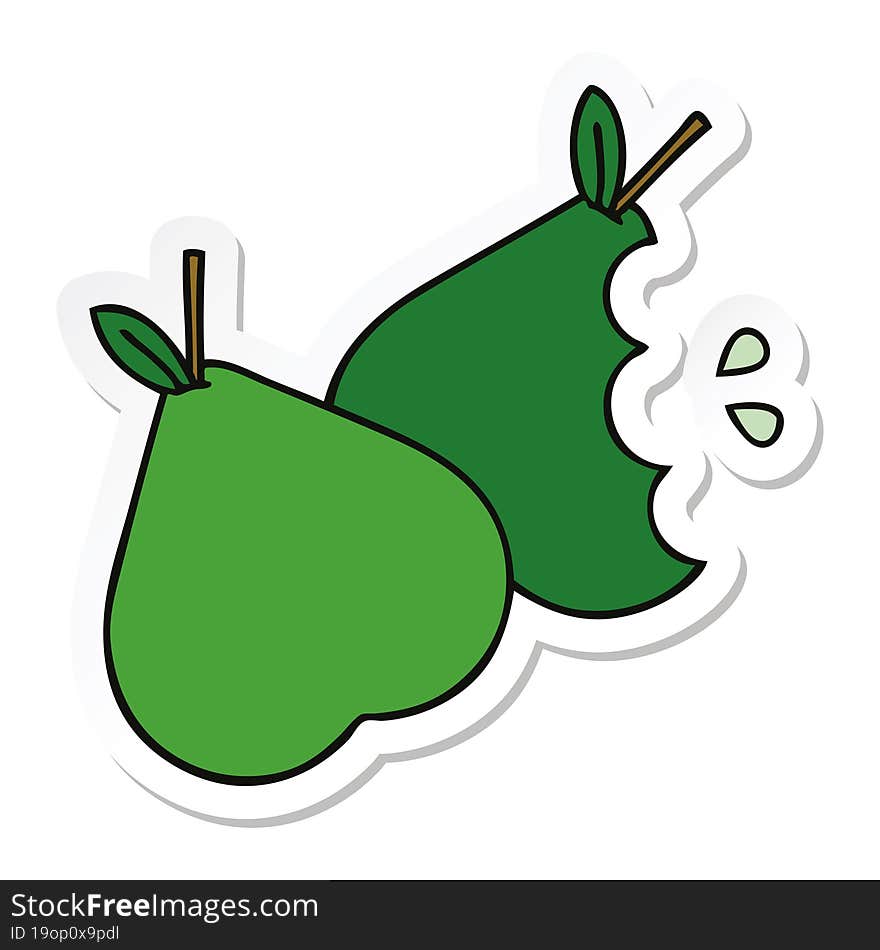 sticker of a cute cartoon pears