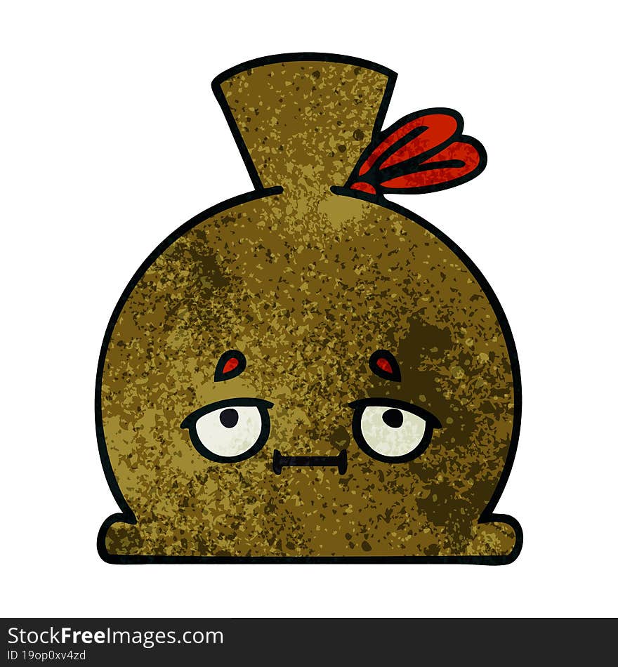 retro grunge texture cartoon sack