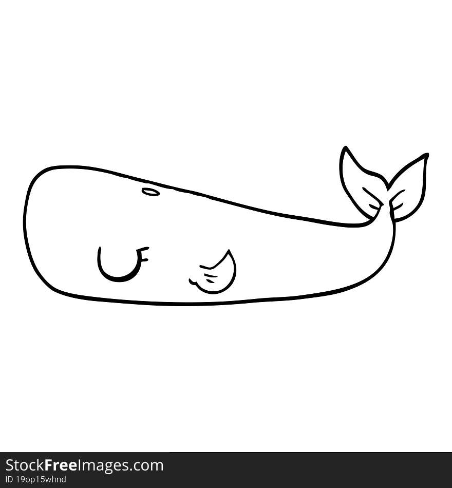 Line Drawing Cartoon Whale