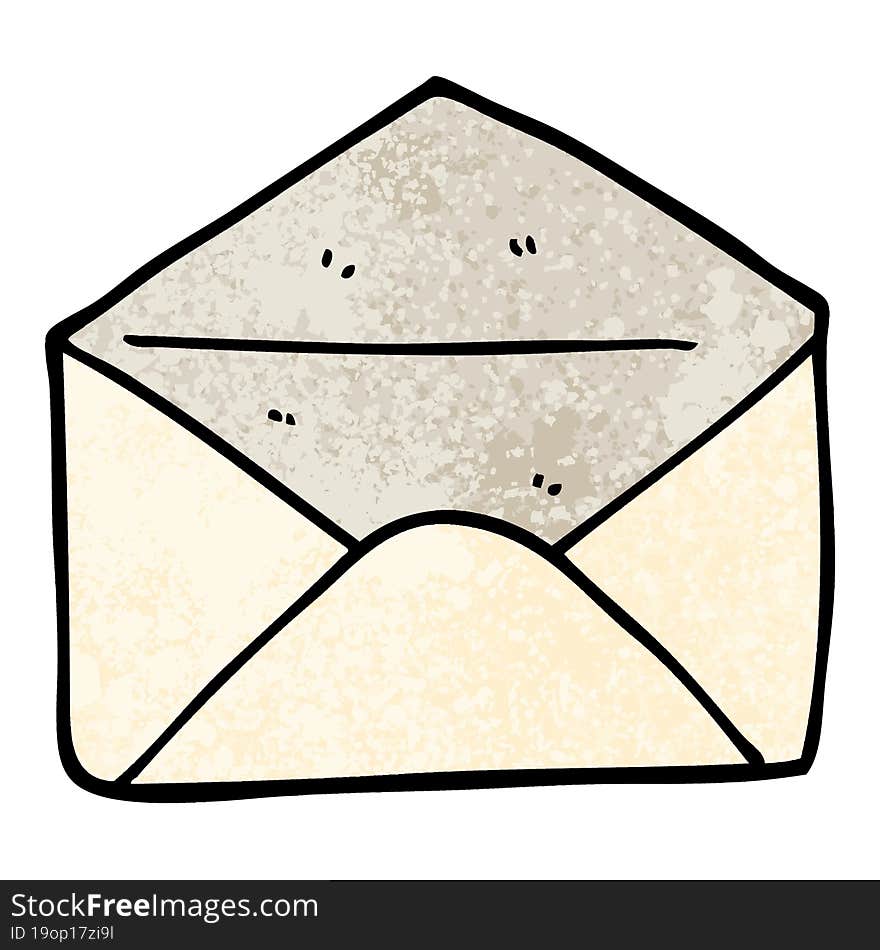 grunge textured illustration cartoon envelope