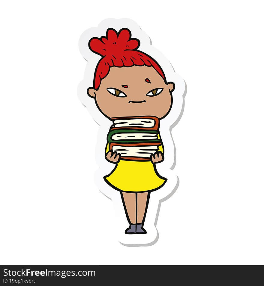 sticker of a cartoon woman