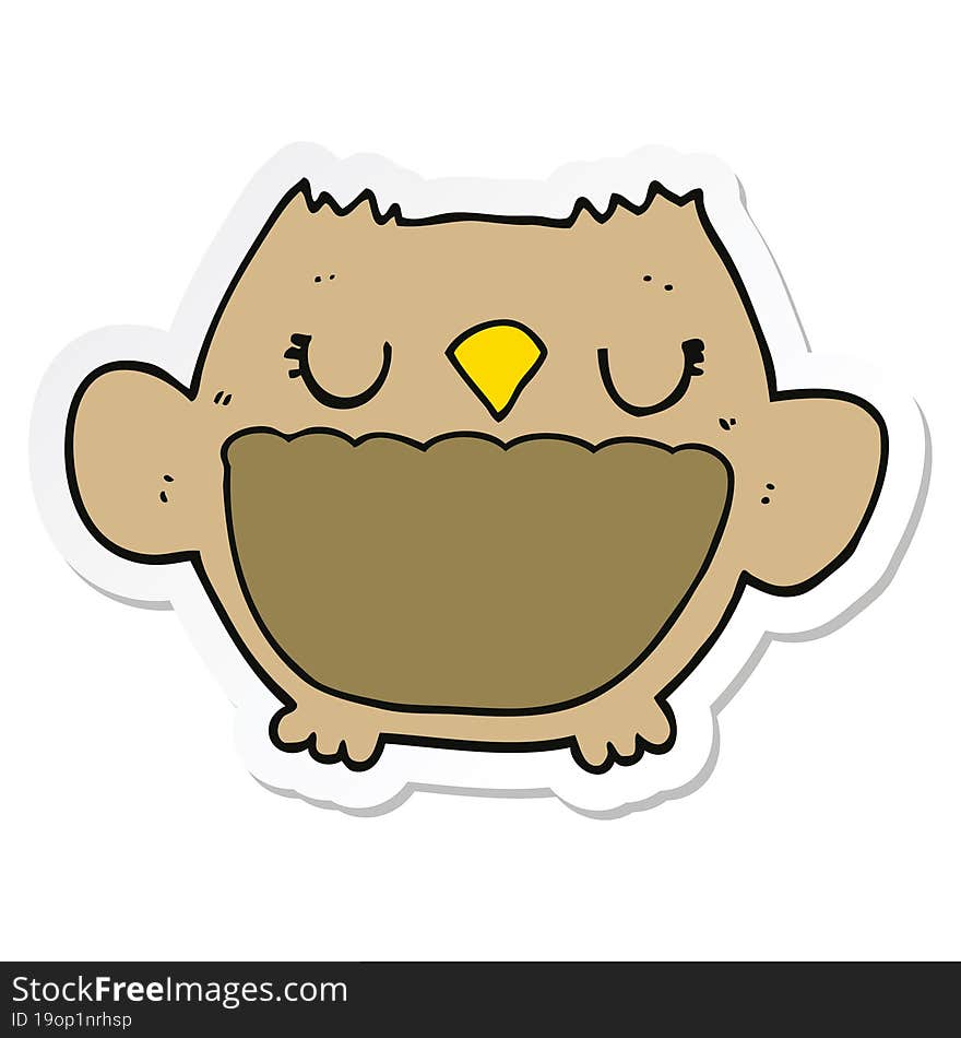 sticker of a cartoon owl