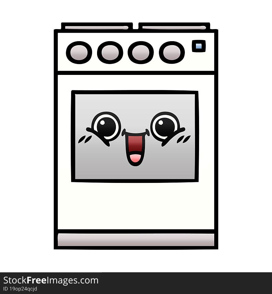 Gradient Shaded Cartoon Kitchen Oven