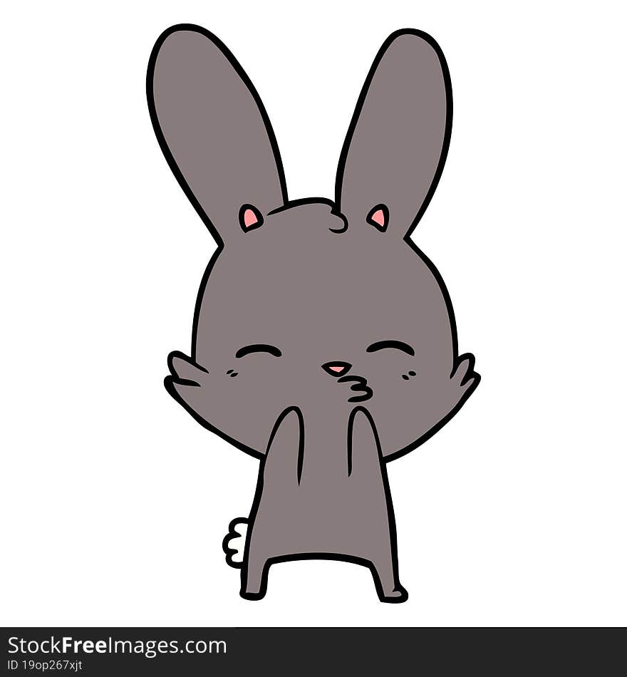 curious bunny cartoon. curious bunny cartoon