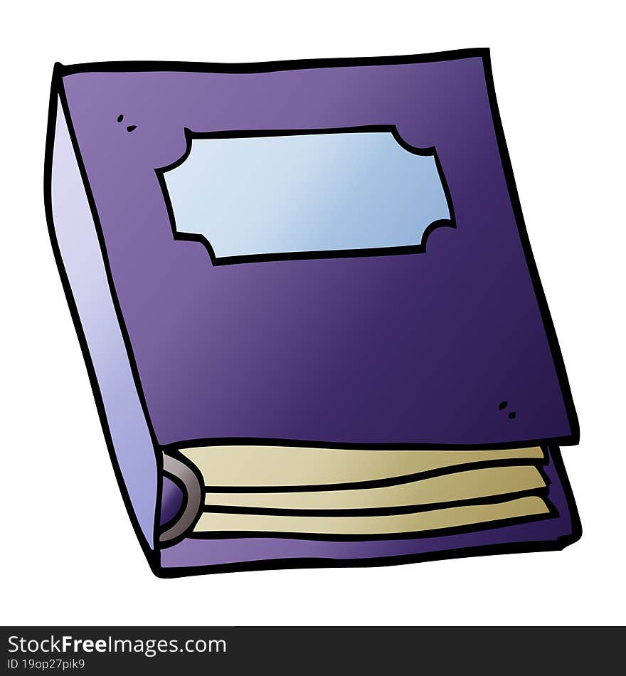 cartoon doodle purple book