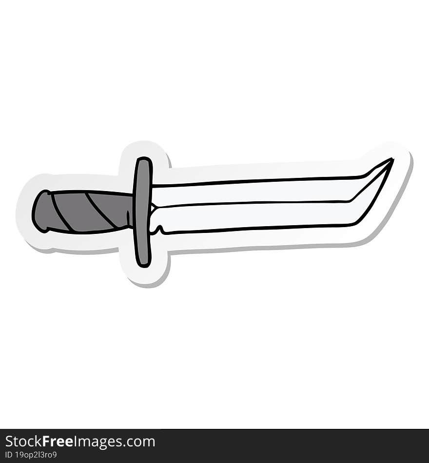 sticker cartoon doodle of a short dagger