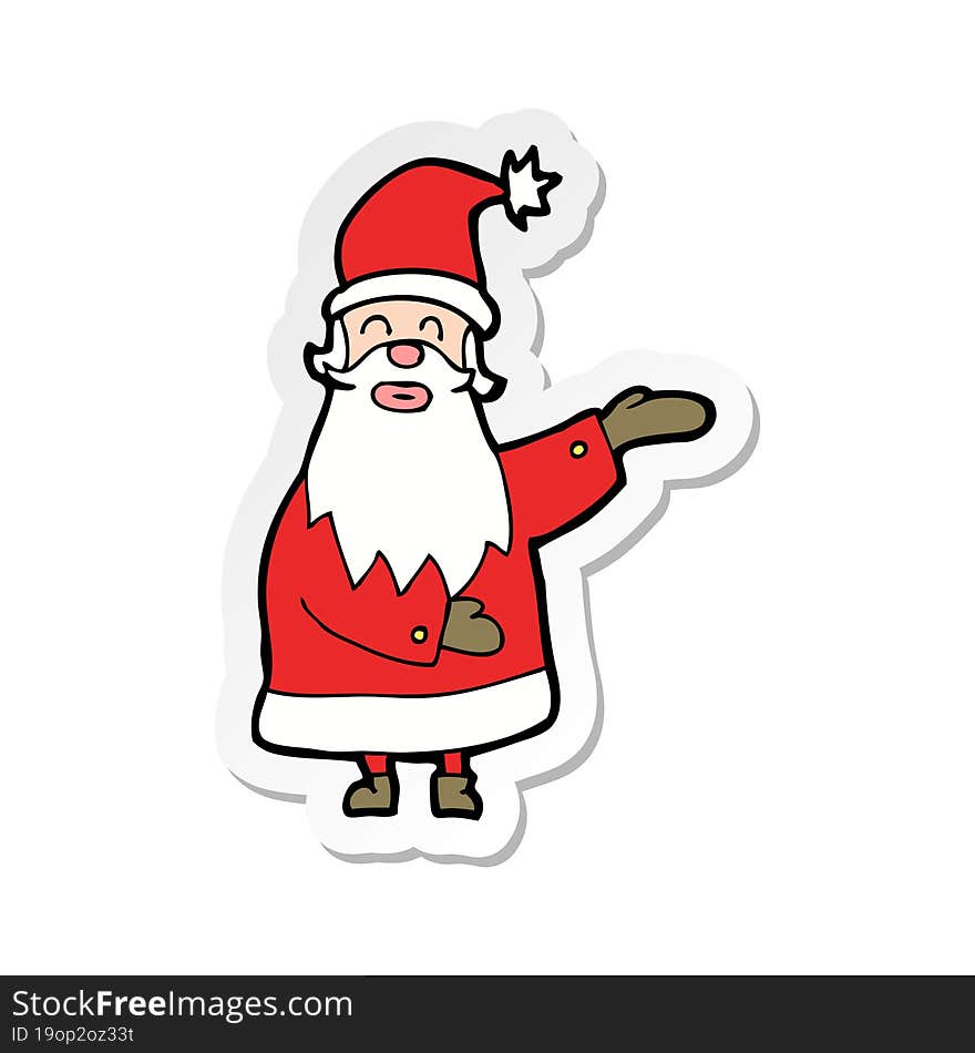 sticker of a cartoon santa