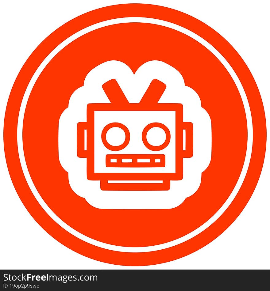 robot head circular icon