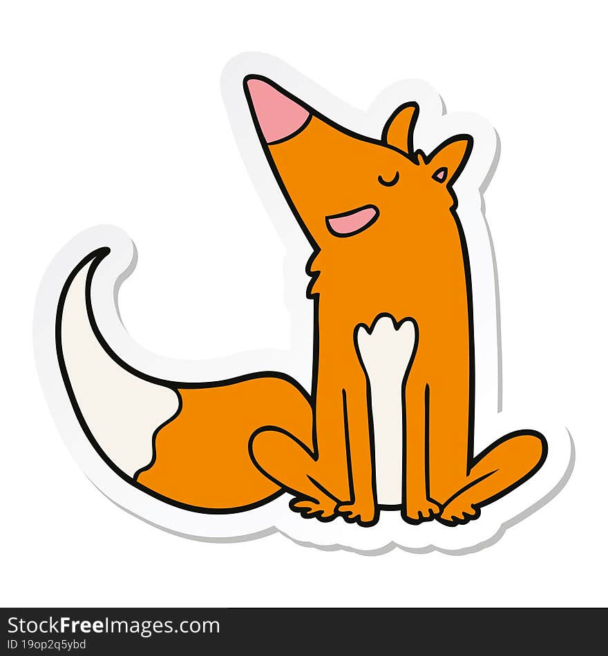 sticker of a cartoon fox