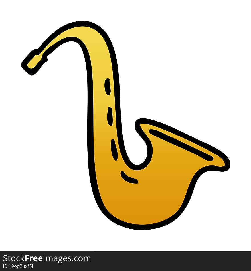 gradient shaded cartoon musical saxophone