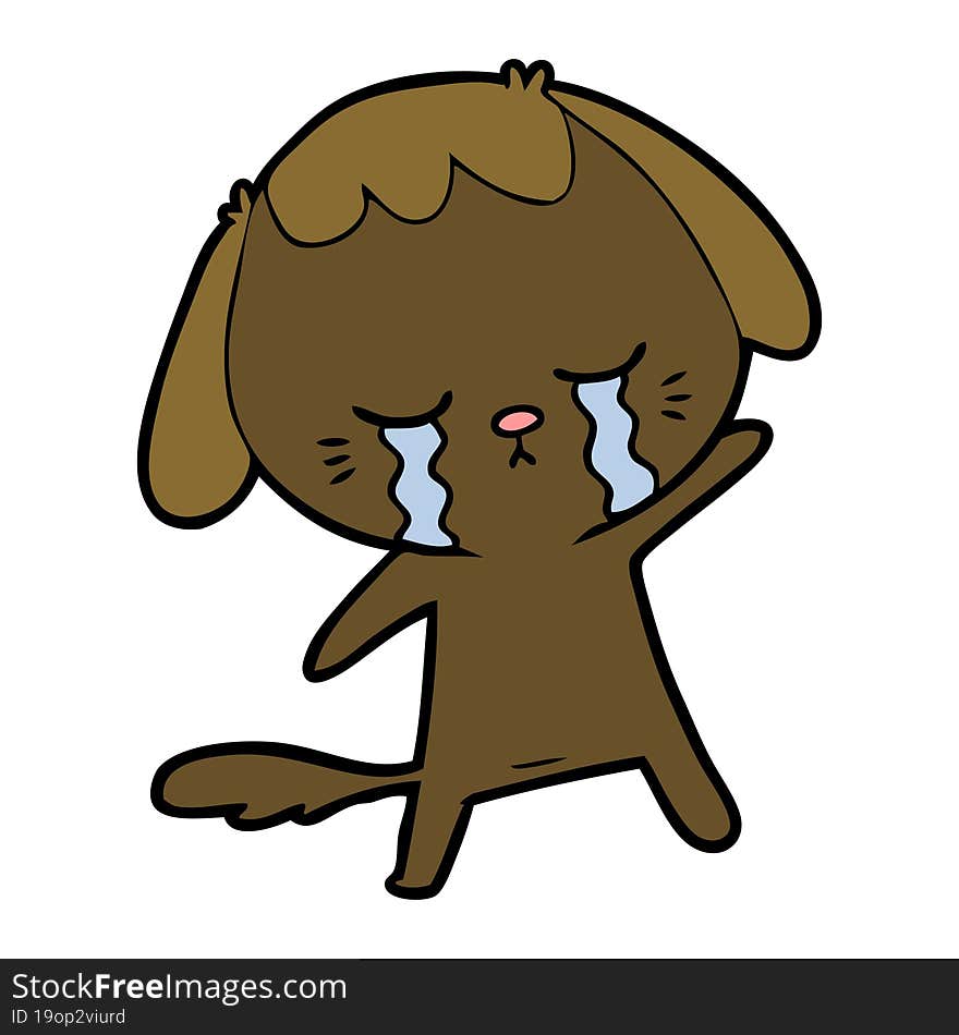 cartoon crying dog. cartoon crying dog