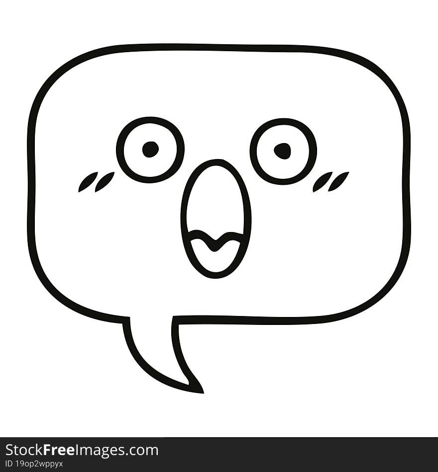 line drawing cartoon speech bubble